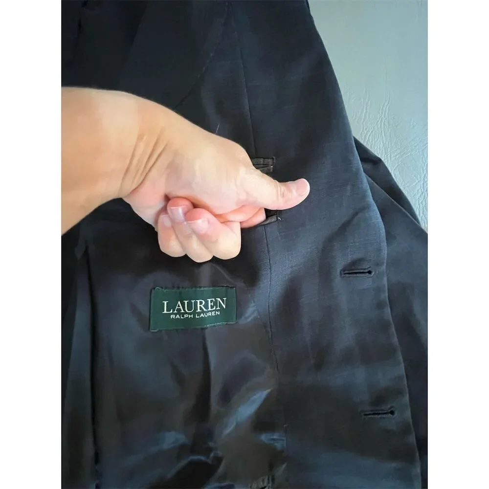 Lauren Ralph Lauren Men's‎ Gray Wool Blazer Size 44L Formal Two-Button